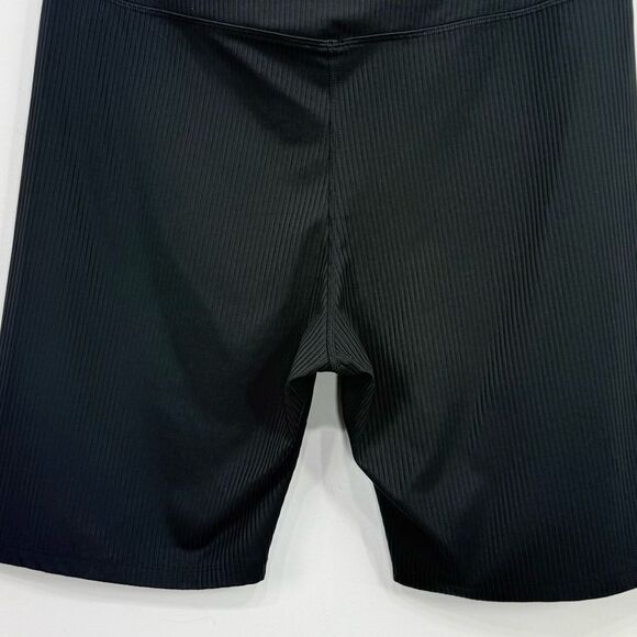 Girlfriend Collective Charcoal Gray Ribbed Biker Stretch Athletic Workout Shorts - Picture 7 of 14